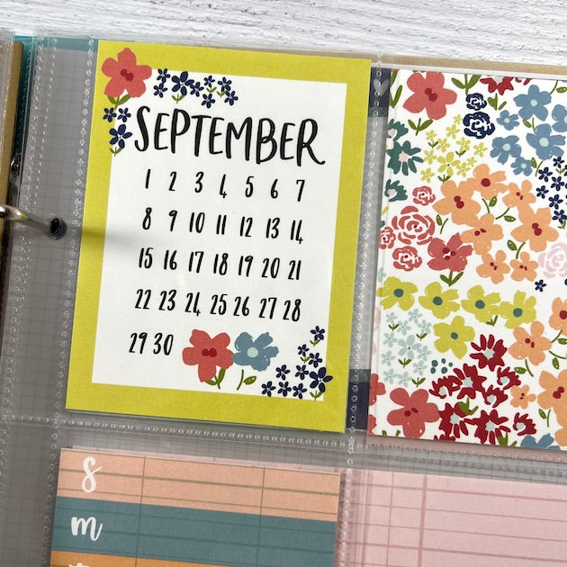 Scrapbook Album and Yearly Planner Page with monthly calendar