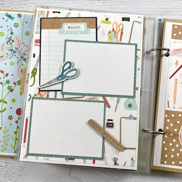 Scrapbook Album and Yearly Planner Page with photo mats
