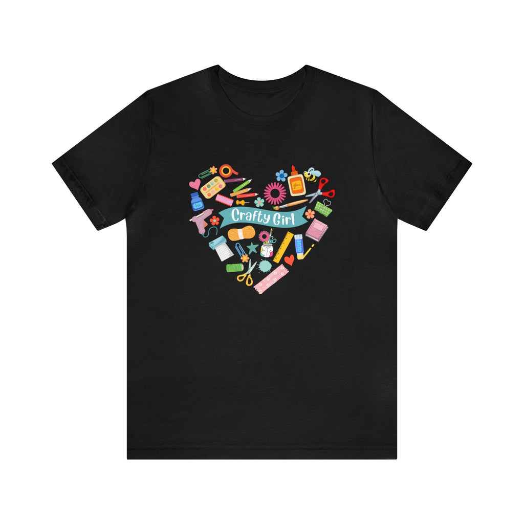 Crafty Girl t-shirt with heart and scrapbooking supplies