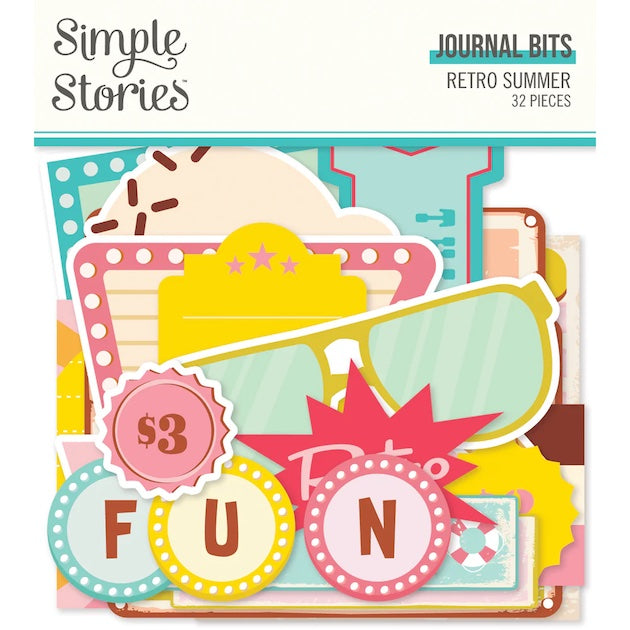 Simple Stories - Retro Summer Collection - Journaling Bits & Pieces