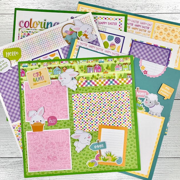 12x12 Easter Scrapbook Page Layouts by Artsy Albums