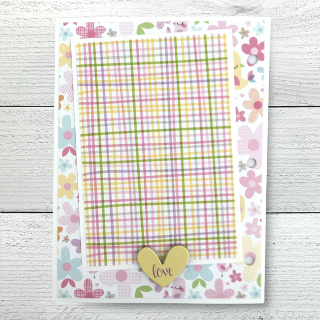 Baby Girl Scrapbook Journal Album page with pretty pastel hearts and flowers