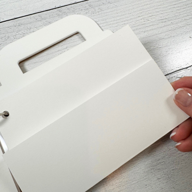 Acrylic Tote Shaped Scrapbook Album with white card stock pages