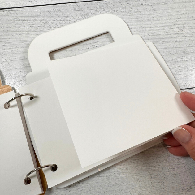 Acrylic Tote Shaped Scrapbook Album with white card stock pages