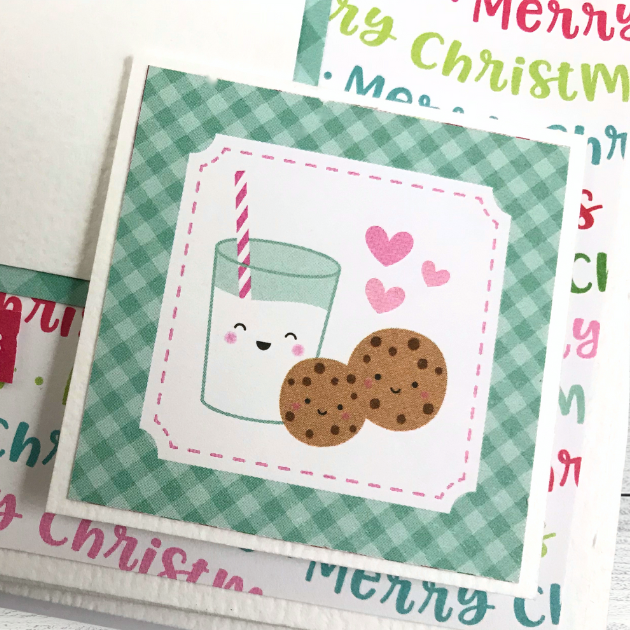 Baking Memories Christmas Scrapbook Album Page with a glass of milk and cookies