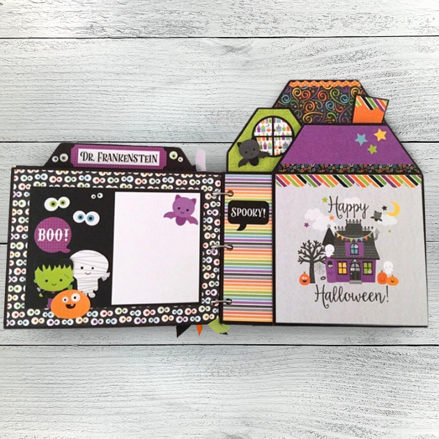 Halloween Trick or Treat House Scrapbook Instructions ONLY