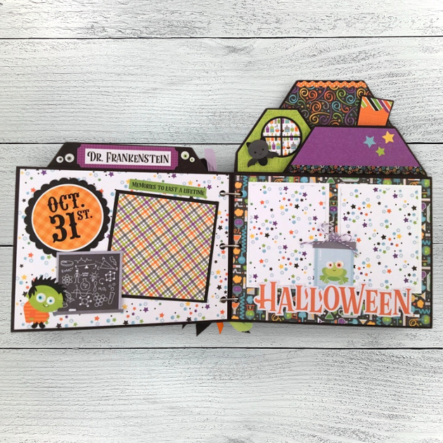 Halloween Trick or Treat House Scrapbook Instructions ONLY