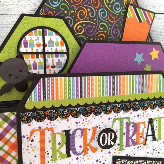 Halloween Trick or Treat House Scrapbook Instructions ONLY