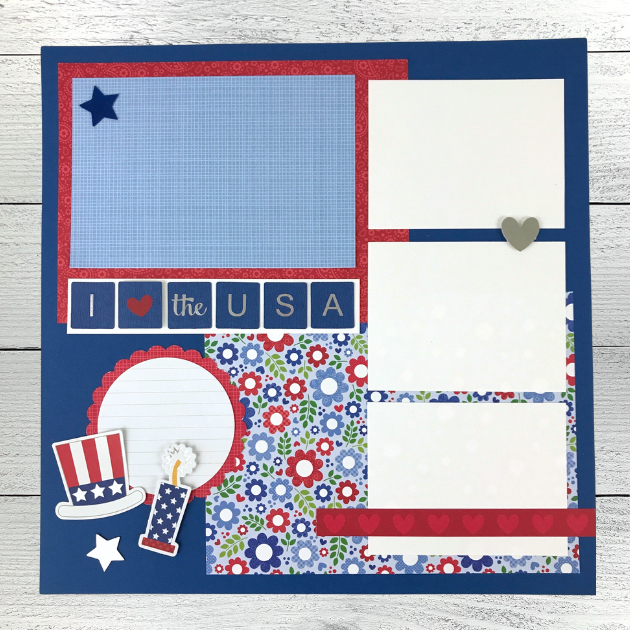12x12 July 4th Layout Instructions ONLY