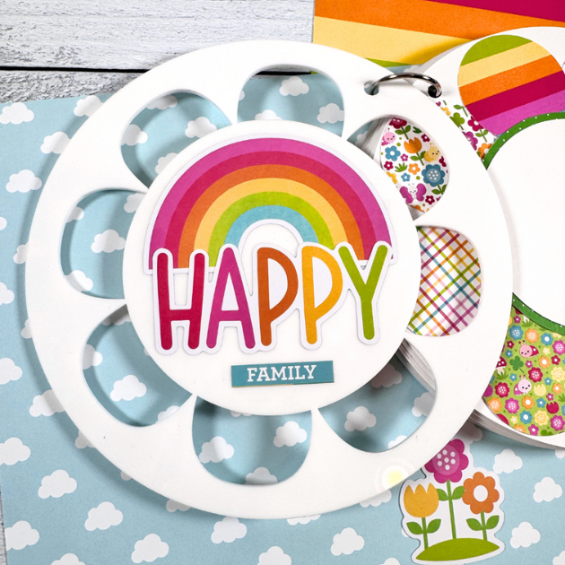 You Make Me Happy Circle Flower Scrapbook Instructions ONLY