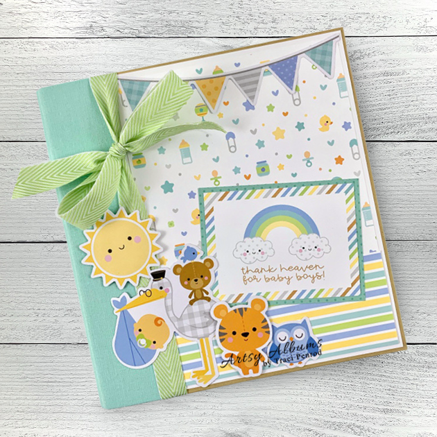 Thank Heaven for Little Boys Baby Scrapbook Instructions ONLY