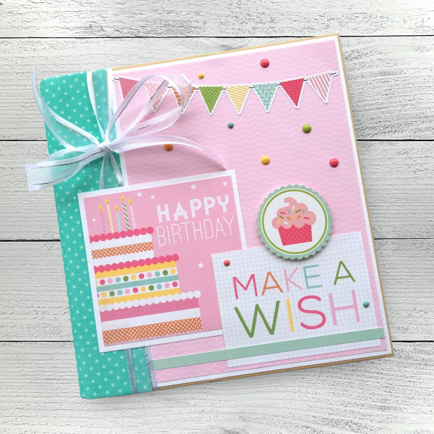 Birthday Wishes (Pink) Scrapbook Instructions ONLY