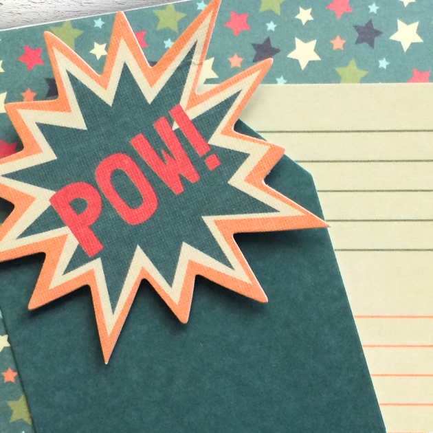 Awesome Kid Boy Scrapbook Album Page with stars and a POW! explosion