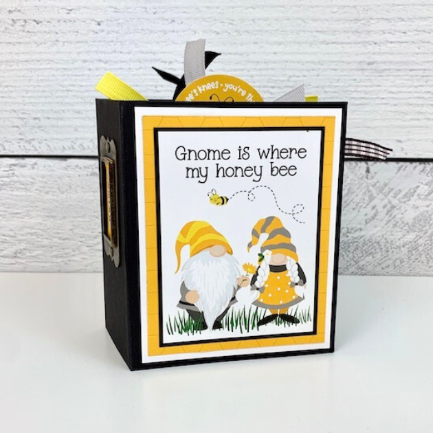 Honey Bee Mini Scrapbook Album with cute gnomes by Artsy Albums