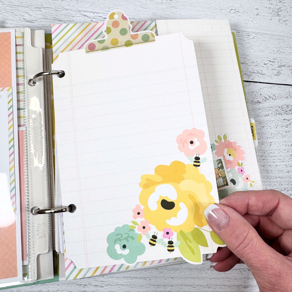 Winnie the Pooh Baby Scrapbook Album Page with bees and flowers