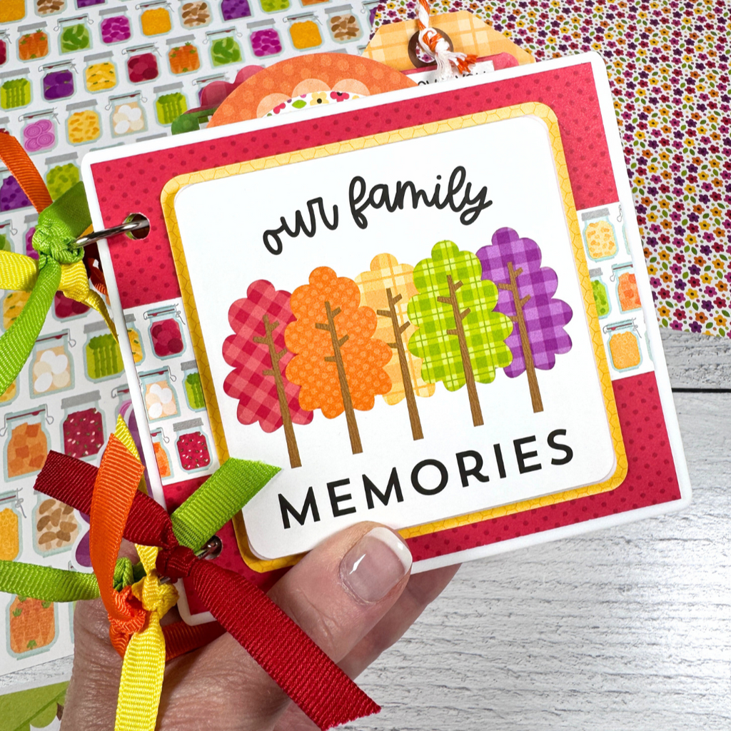 Our Family Memories Fall Scrapbook Album made with the Doodlebug Farmers Market Collection
