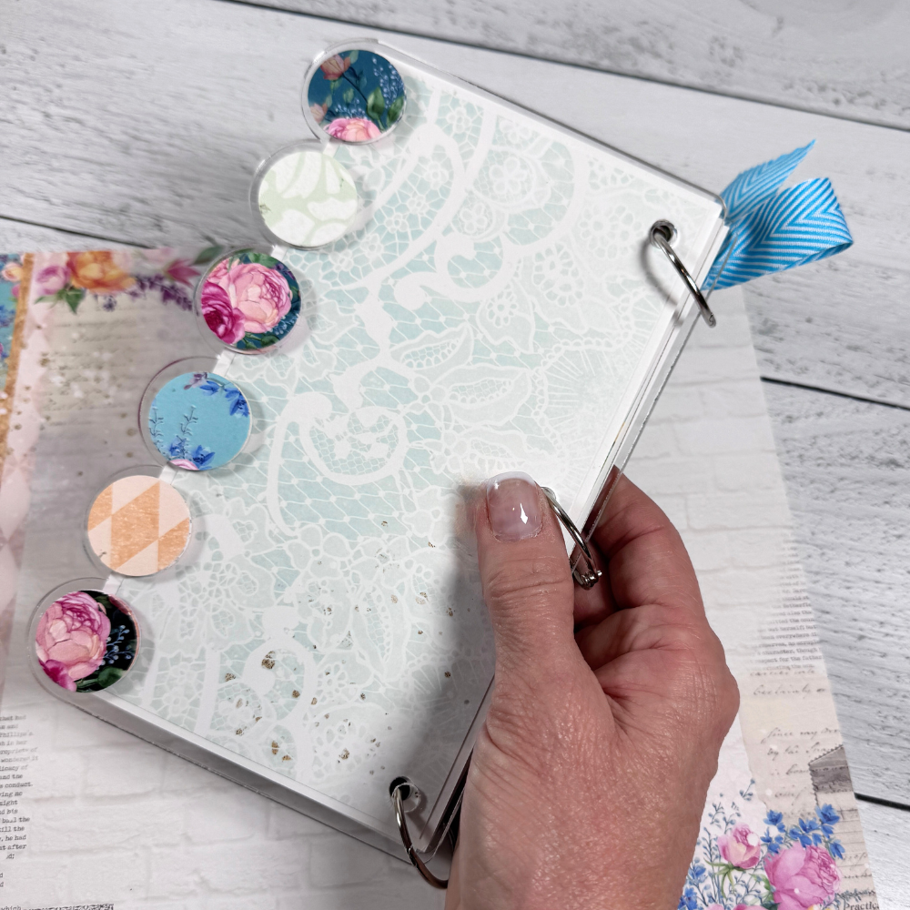 Forever Friends Scrapbook Mini Album with a scalloped edge and cute pattern circles