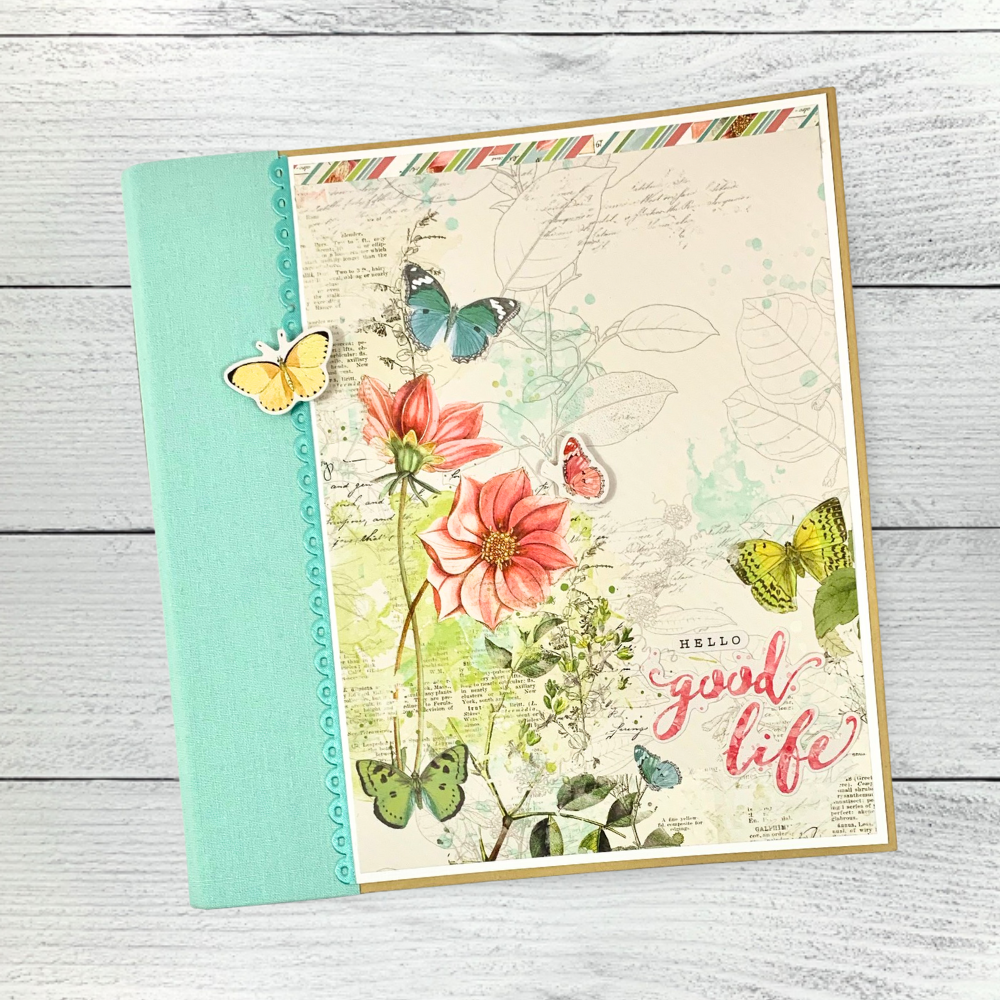 Good Life Spring Scrapbook Mini Album with beautiful flowers and butterflies