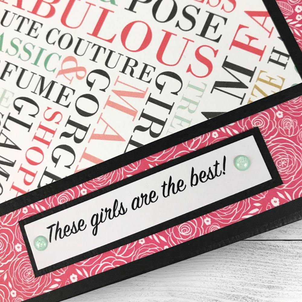 Fashionista Friend Scrapbook Album Page with roses and fashion words