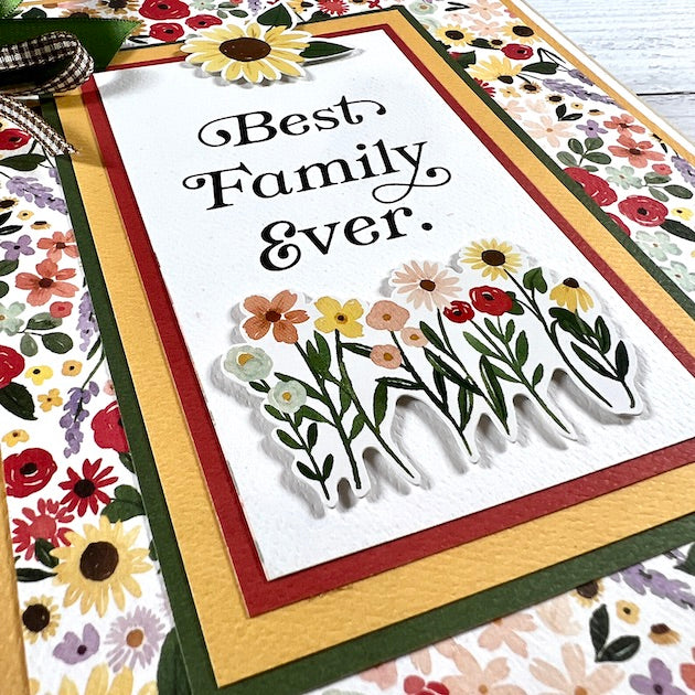Best Family Ever Scrapbook Album with beautiful flowers