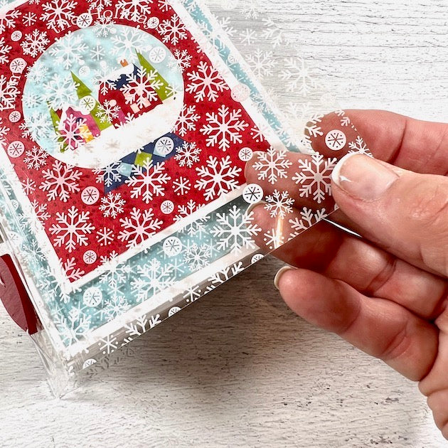 Christmas Mini Scrapbook with transparent snowflake cover