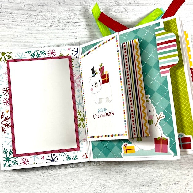 Christmas Scrapbook Album Page with polar bear & snowman