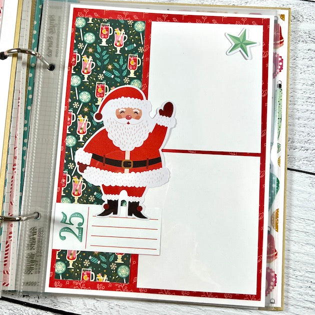 Christmas Scrapbook Page with Santa for holiday photos