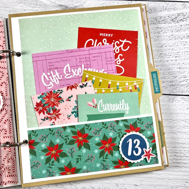 Christmas Scrapbook Page with pocket for Daily December holiday photos