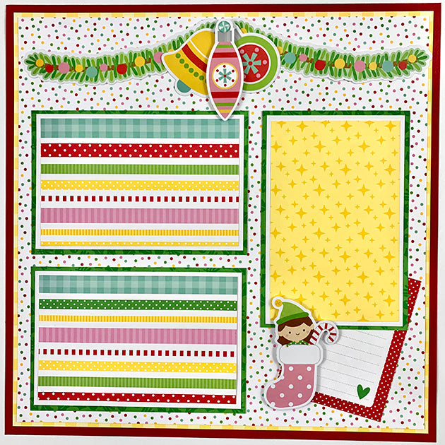 12x12 Home for the Holidays Scrapbook Layout Instructions ONLY