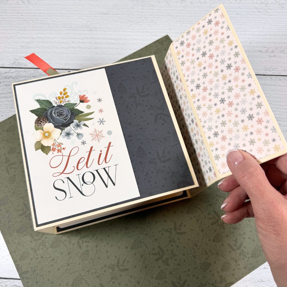 Let It Snow Scrapbook Album with a cover that has a magnetic closure