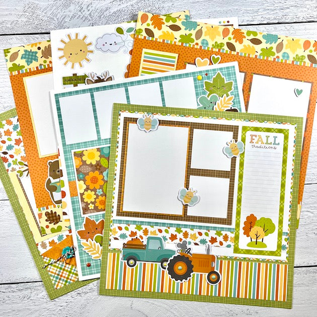 12x12 Fall Pumpkin Spice Scrapbook Layouts By Artsy Albums