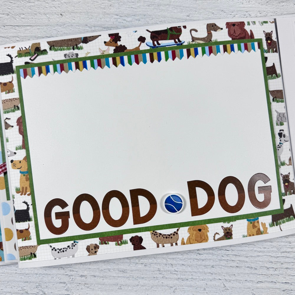 Hot Diggity Dog Scrapbook Album Page with lots of different kinds of puppies