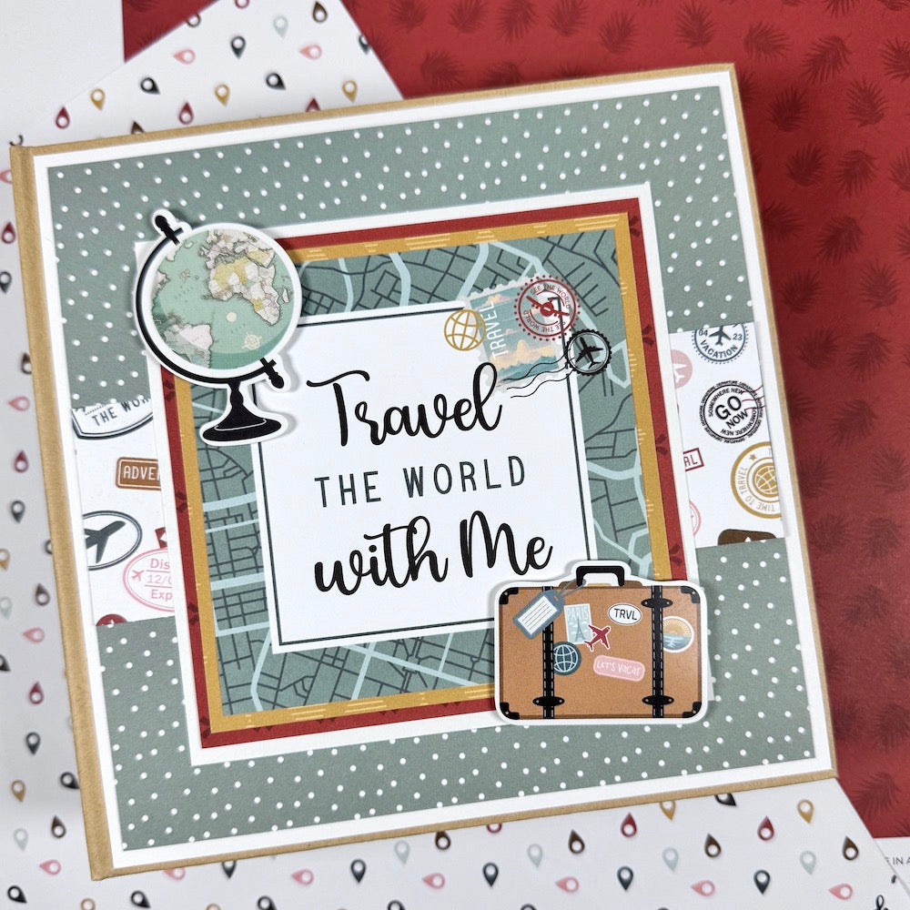 Travel The World With Me Scrapbook Album for vacation photos