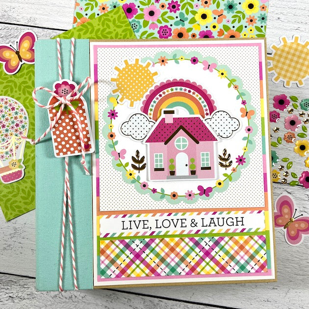 Live, Love, Laugh Scrapbook Album made with Doodlebug Design Hello Again Collection