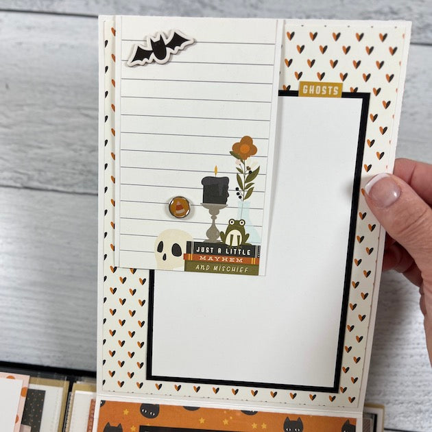 Happy Halloween Scrapbook Album Page made with the Simple Stories Faboolous Collection