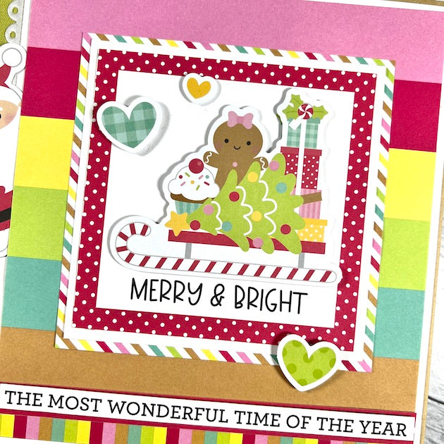 Christmas Scrapbook Mini Album made with the Doodlebug Design Gingerbread Kisses Collection