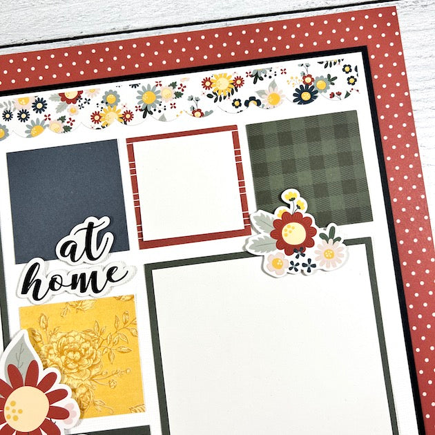 12x12 Home Scrapbook Page Layout for photos of family and friends