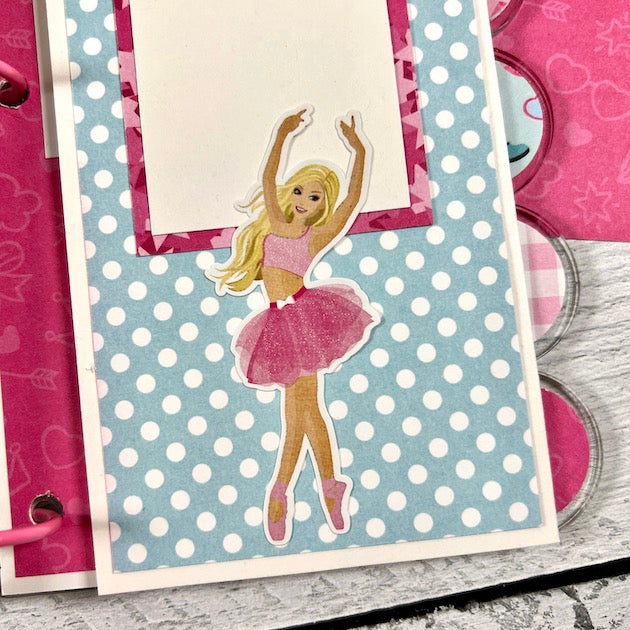 Barbie Themed Scrapbook Album Page with a ballerina