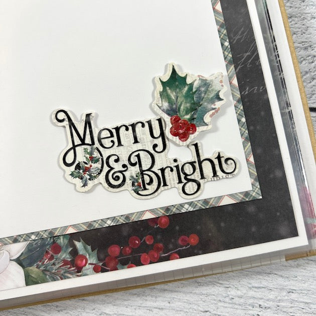 Noel Christmas Scrapbook Album Page made with the Simple Stories Tis the Season Collection