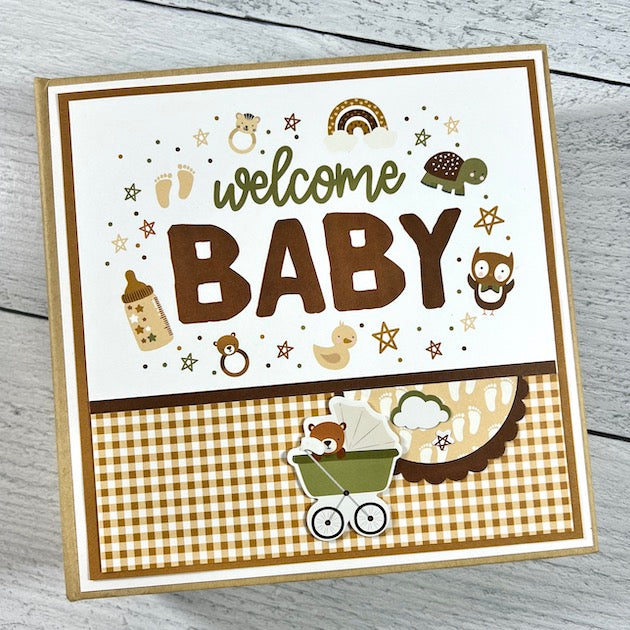Welcome Baby Scrapbook Album with a gender neutral theme by Artsy Albums
