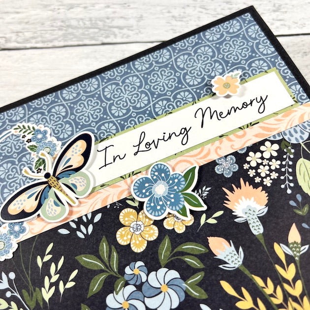 In Loving Memory Scrapbook Folio Album with flowers and butterflies