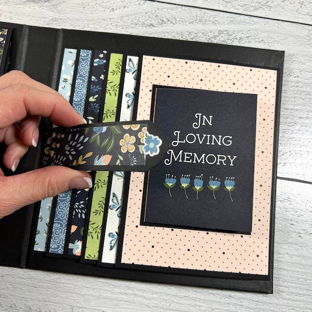In Loving Memory Folio Album Scrapbook page with a pretty waterfall feature and a magnetic closure