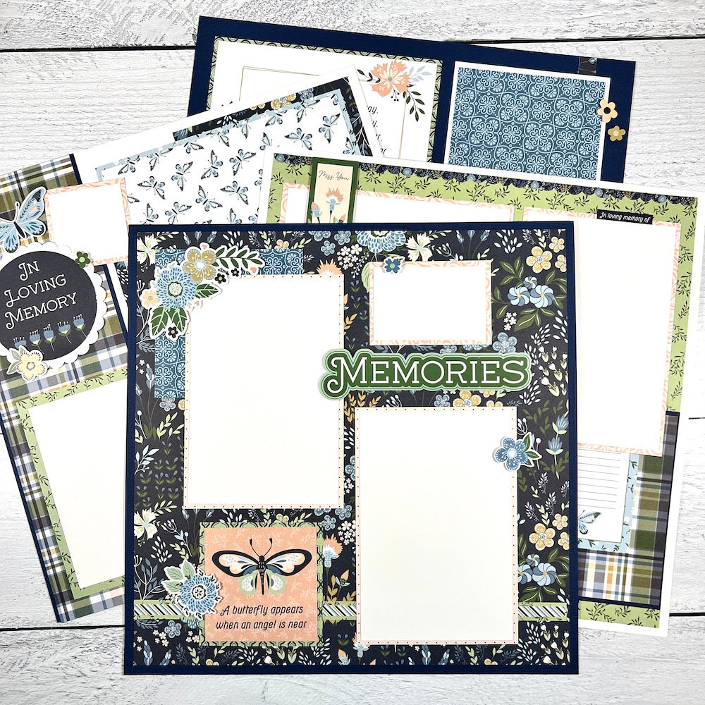 12x12 In Loving Memory 4-Page Scrapbook Instructions ONLY
