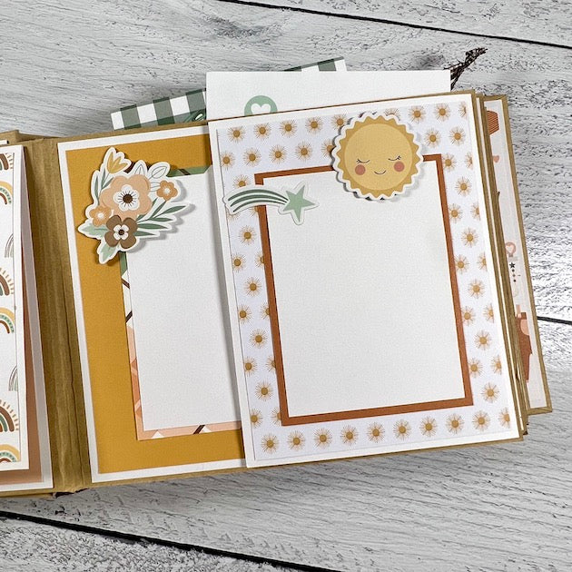 Wild Thing baby scrapbook album page with sunshine and shooting star