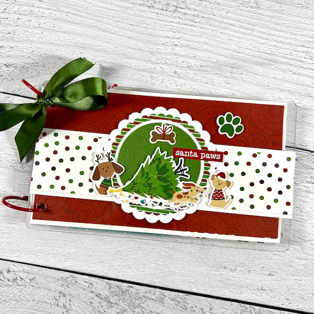 Santa Paws Christmas Scrapbook Album for photos of your pet dog at Christmas