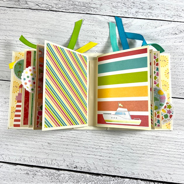 Summer Fun scrapbook mini album page for boating or cruise photos