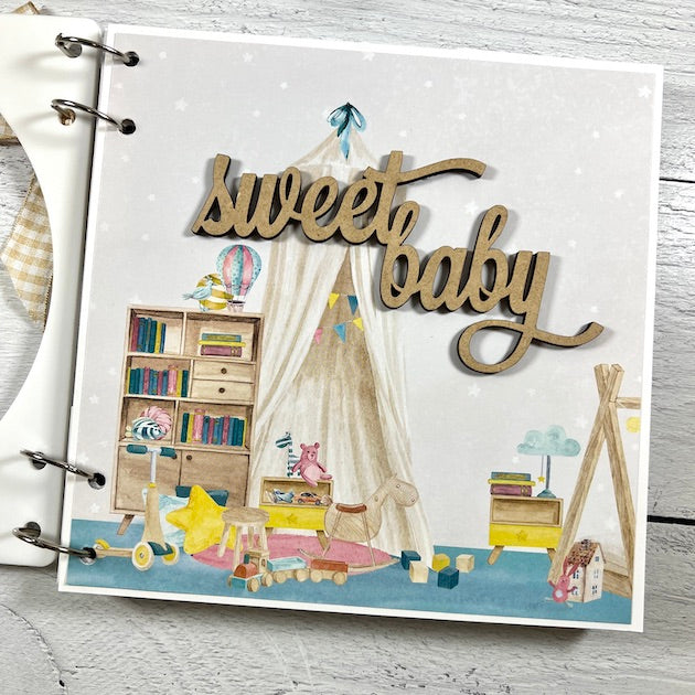 Sweet Baby Scrapbook Album page with nursery scene