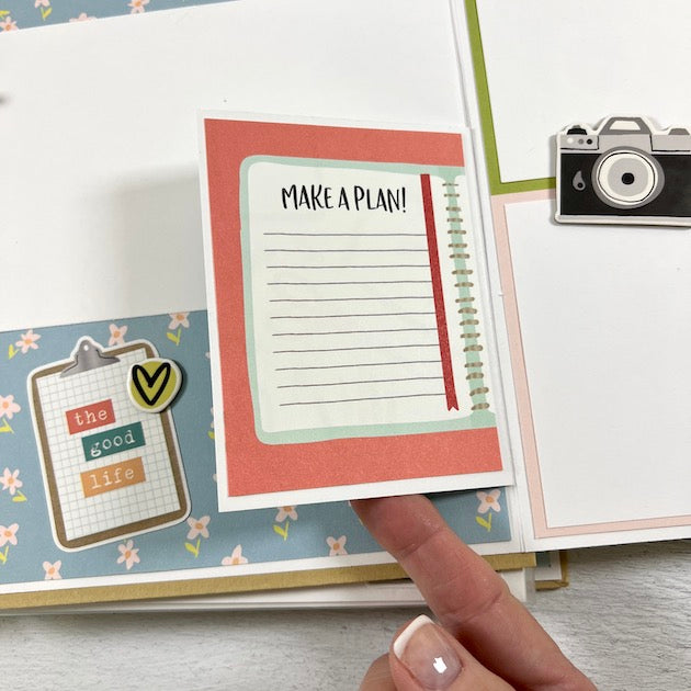 Scrapbook Album and Yearly Planner Page with journaling spot