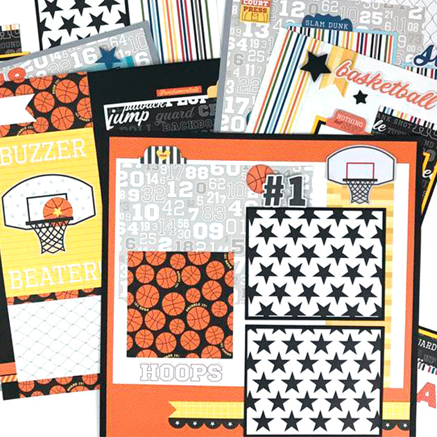 Basketball scrapbook page layouts by Artsy Albums