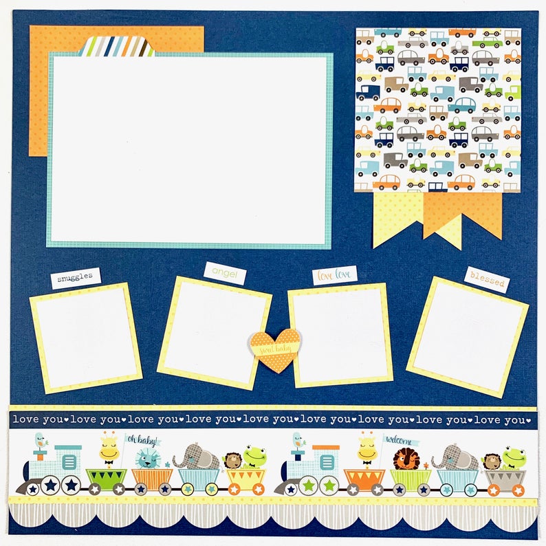 12x12 Cute Baby Boy Layout Instructions – Artsy Albums